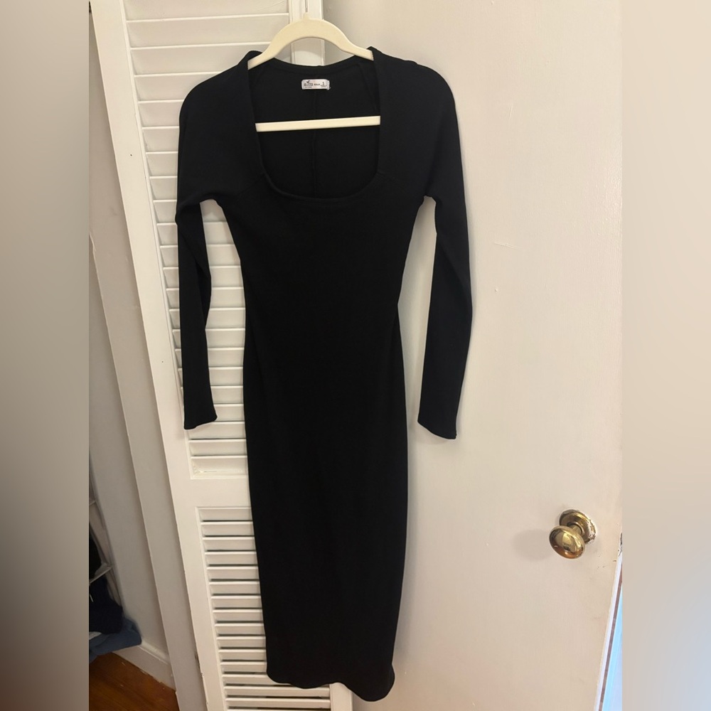 Hollister Ribbed Black Long Sleeve Dress